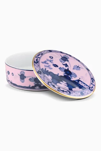 صندوق للزينة اوريانت إيطاليانو دائري كبير بورسلين