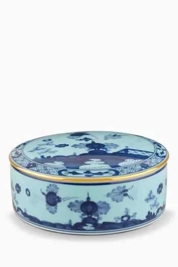 صندوق للزينة اوريانت إيطاليانو دائري كبير بورسلين