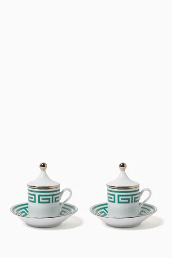 Impero Italiano Coffee Cup & Saucer in Porcelain, Set of 2