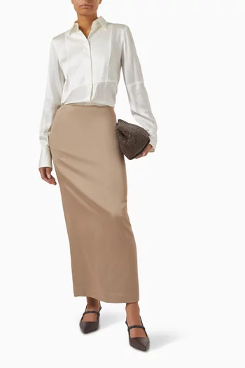 Long-sleeve Shirt in Satin