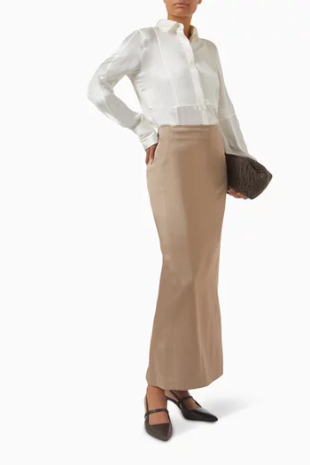 Column Maxi Skirt in Satin