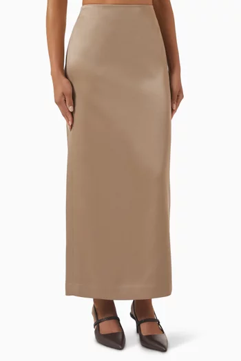 Column Maxi Skirt in Satin