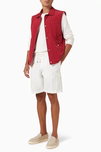 Garment-dyed Bermuda Shorts in Cotton Gabardine
