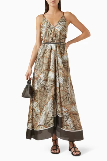 Papyrus-print Dress in Silk