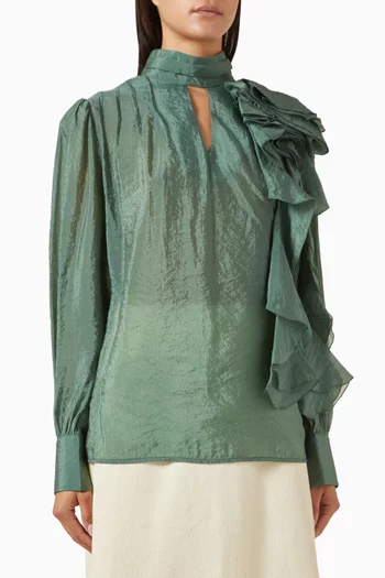 Ruffled-trim Blouse