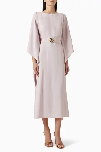 Belted Kaftan Midi Dress