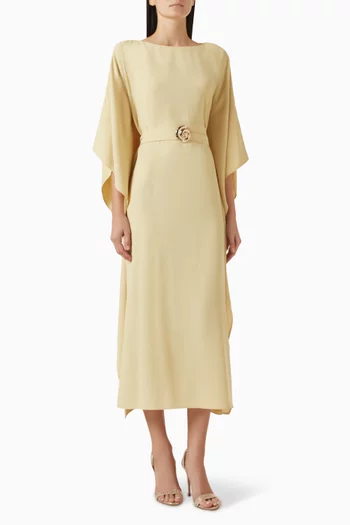 Belted Kaftan Midi Dress
