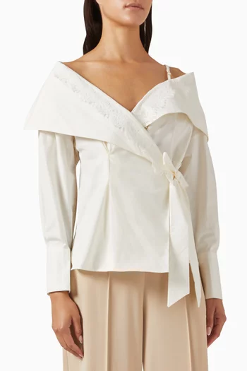 Off-shoulder Wrap Top