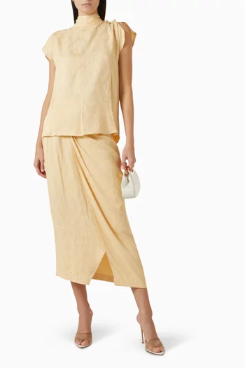 Short-sleeved Top in Rayon