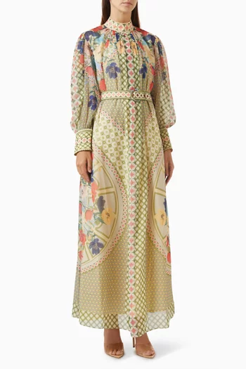 Arabesco Belted Maxi Dress