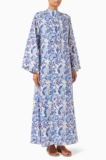 Closed Neck Mirror Kaftan in Cotton