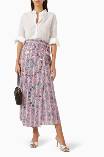 Mirror Wrap Maxi Skirt
