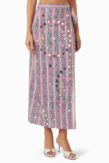 Mirror Wrap Maxi Skirt