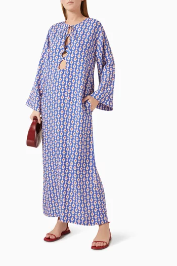 Love Printed Cut-out Maxi Kaftan