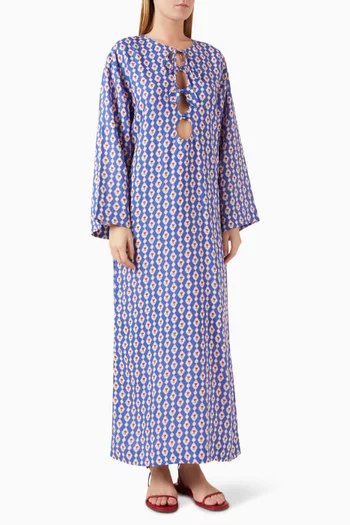 Love Printed Cut-out Maxi Kaftan