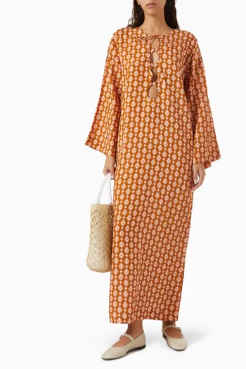 Love Printed Cut-out Maxi Kaftan