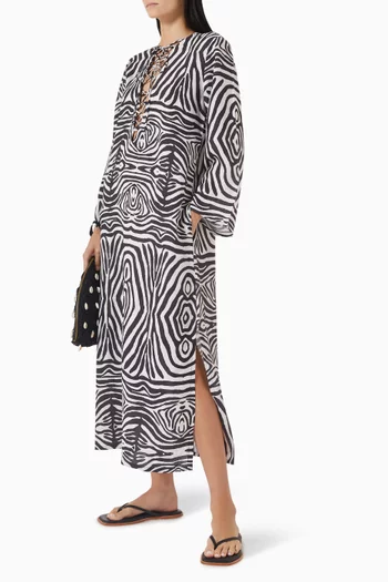 Printed Lace-up Kaftan