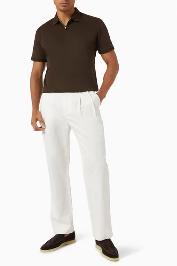 Zipper Polo Shirt in Interlock