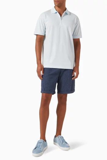 Zipper Polo Shirt in Interlock