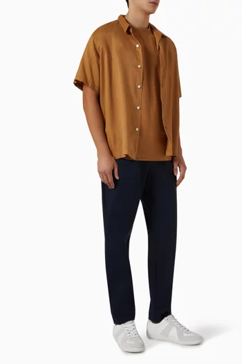 Printed Shirt in Linen-blend