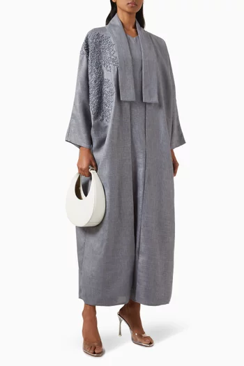 Oversized Embroidered Abaya Set