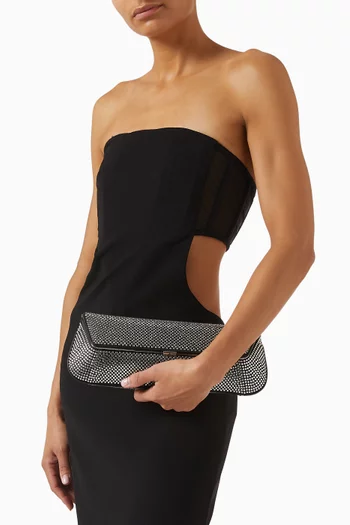 Ami Crystal Clutch in Satin