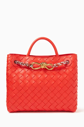 Small Andiamo Top-handle Bag in Intrecciato Leather