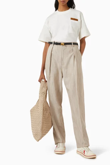Intrecciato-patch T-shirt in Pima Cotton-jersey