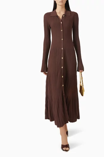 Aurelie Buttoned Maxi Dress in Knit