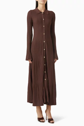 Aurelie Buttoned Maxi Dress in Knit