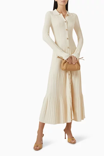 Aurelie Buttoned Maxi Dress in Knit