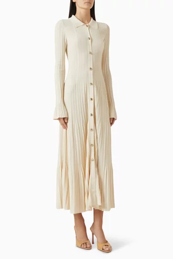 Aurelie Buttoned Maxi Dress in Knit