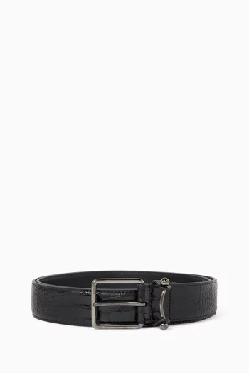 Chambeliss Belt in Croc-embossed Leather