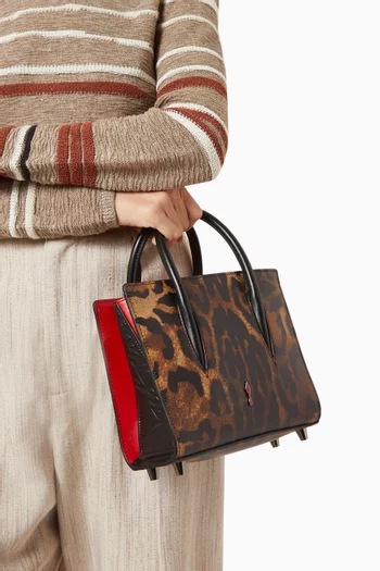 Mini Paloma S Bengali-print Top-handle Bag in Leather