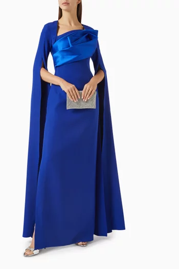 Exaggerated Sleeve Gown in Crepe