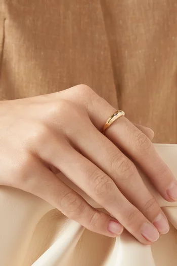 Crystal Dome Ring in Gold-plated Brass
