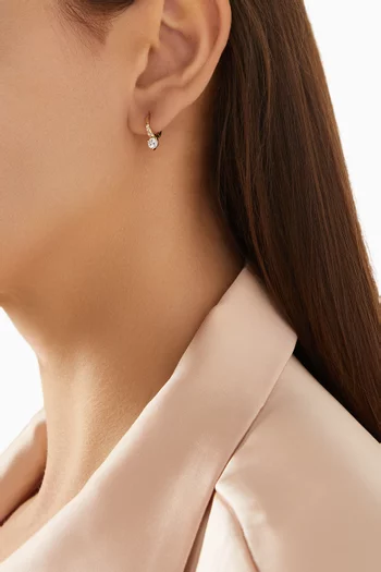 Tiny CZ Huggie Earrings in Gold-plated Brass