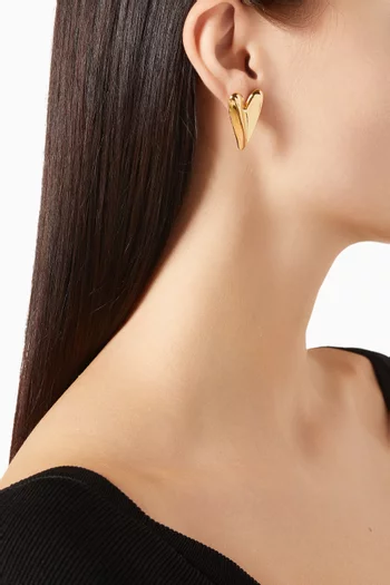 Abstract Heart Earrings in Gold-plated Brass