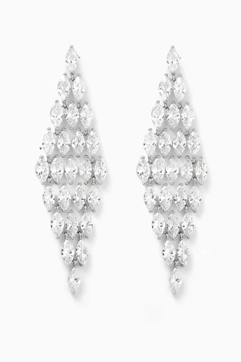 Cascading Marquis Earrings in Silver