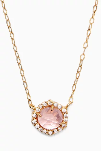 Blush Halo Necklace in Gold-plated Brass