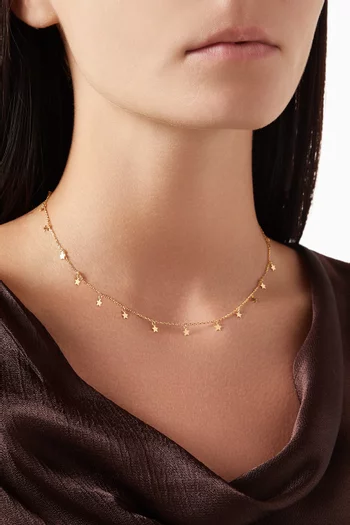 Dangling Stars Necklace in Gold-plated Brass