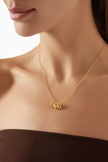 CZ Rondelle Necklace in Gold Vermeil