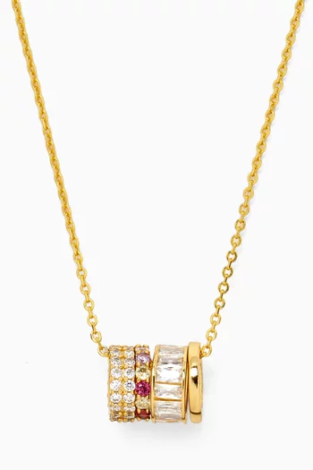 CZ Rondelle Necklace in Gold Vermeil