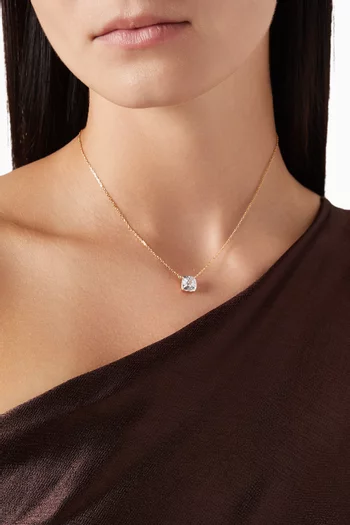 Cushion CZ Pendant Necklace in Gold-vermeil