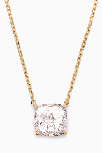 Cushion CZ Pendant Necklace in Gold-vermeil