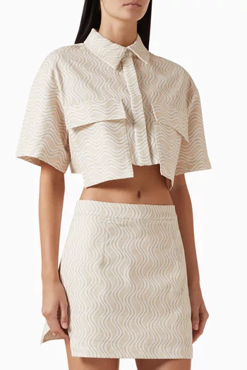 Bonnie Pocket Crop Shirt in Cotton
