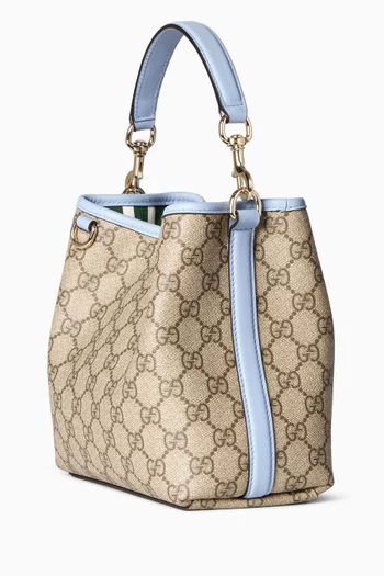 Small GG Emblem Bucket Bag in Canvas