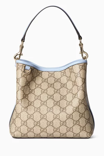 Small GG Emblem Bucket Bag in Canvas