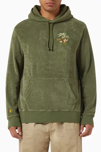 Logo Embroidered Hoodie in Terry
