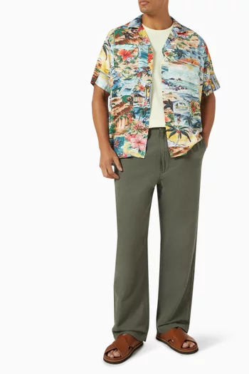 Drawstring Pants in Linen-blend